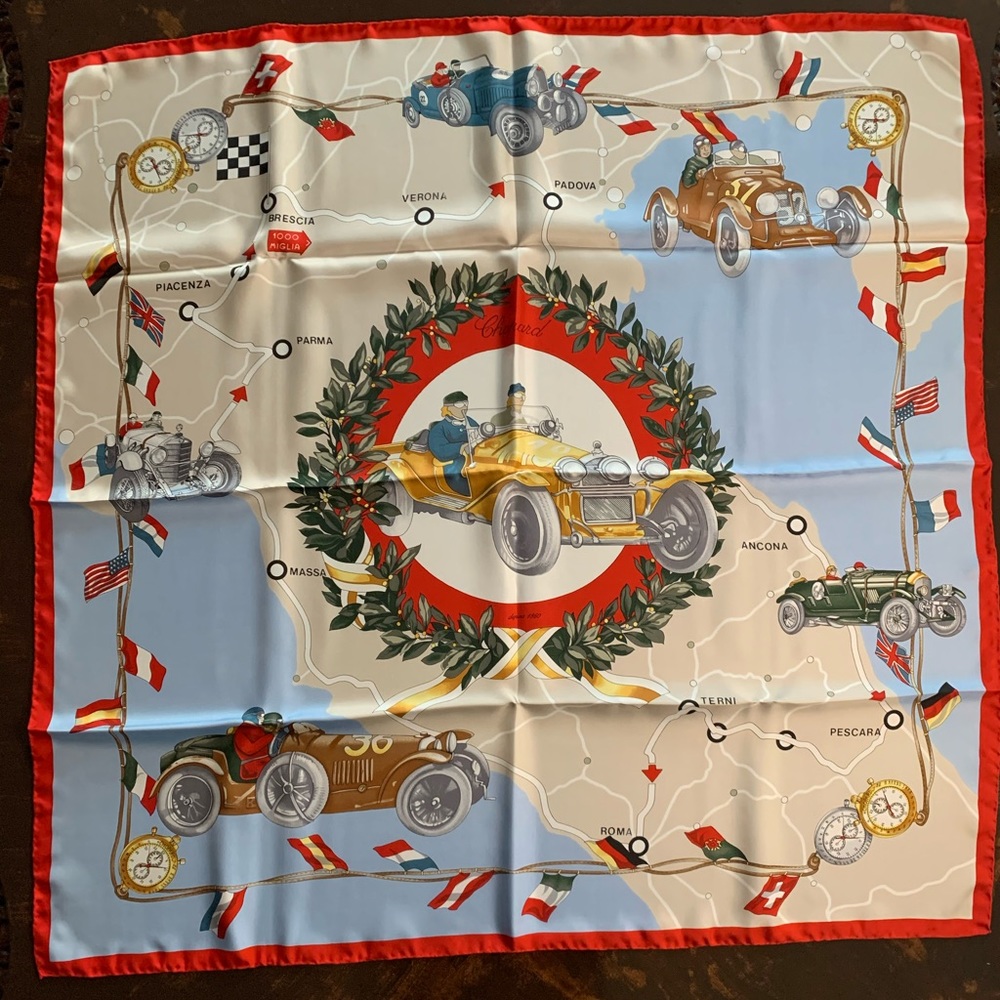 Brand New Silk Chopard Racing Theme Scarf